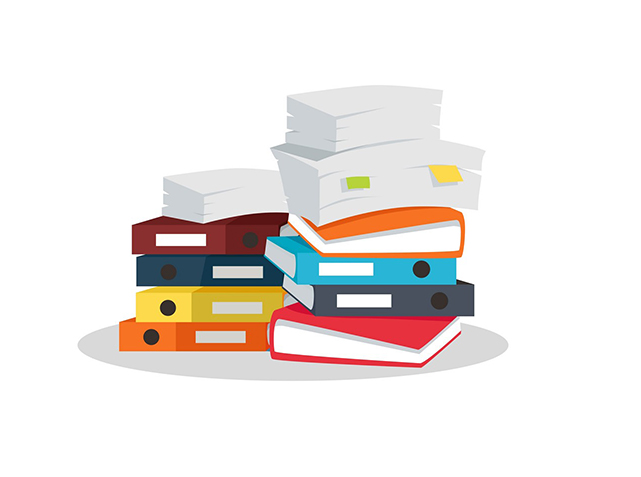 Stack of Documents and Folders